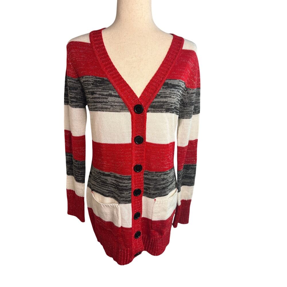 Canyon River Blues Striped Sparkle Cardigan — Size L